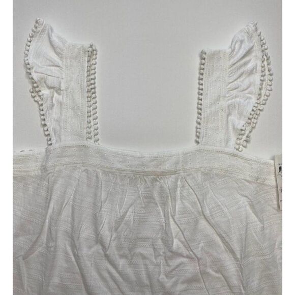 Style & Co Tank Top Large White Women's Cotton‎ Pointelle NEW - Picture 3 of 7